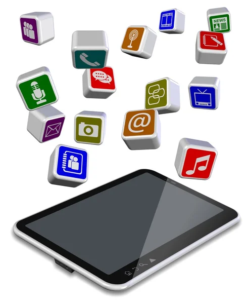 Tablet Pc apps — Stockfoto