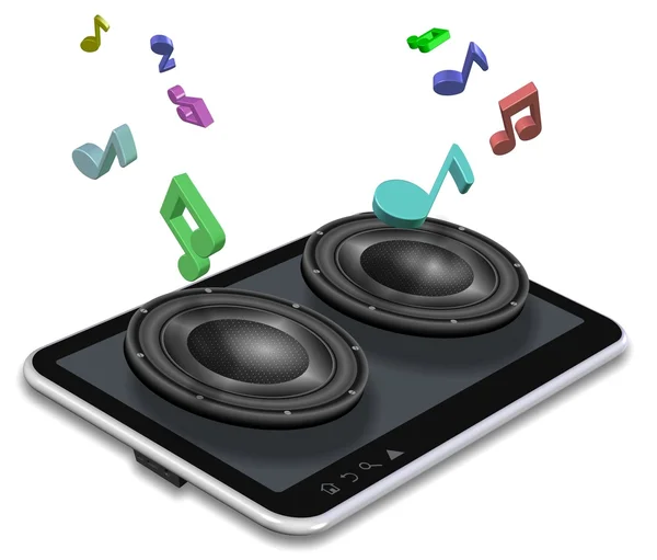 Music from tablet — Stock Photo, Image