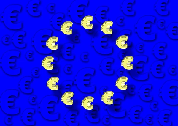 Eu の旗およびユーロ — ストック写真