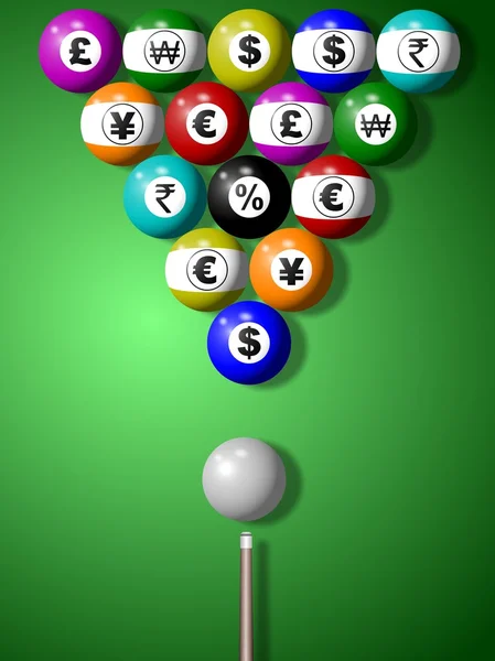 Money billiard game — Stock Photo, Image