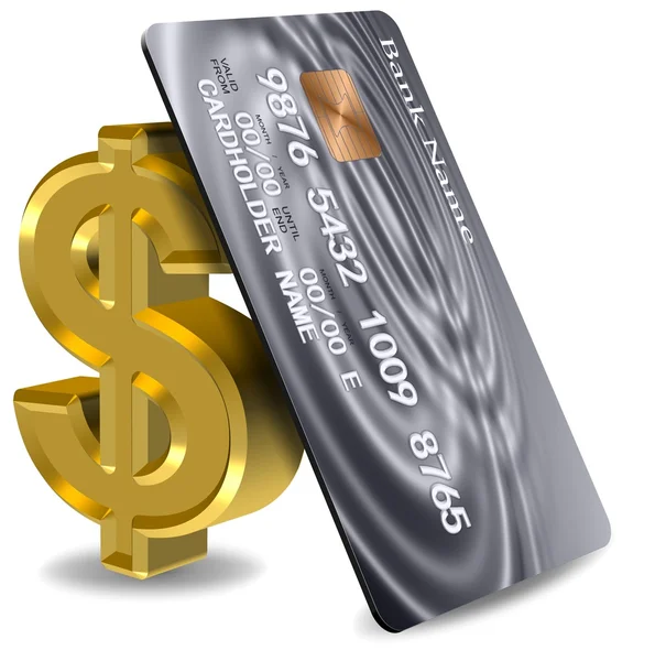 Credit card and dollar — Stock Photo, Image