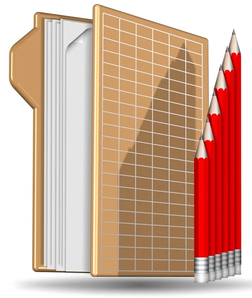 Pencil folder chart — Stock Photo, Image