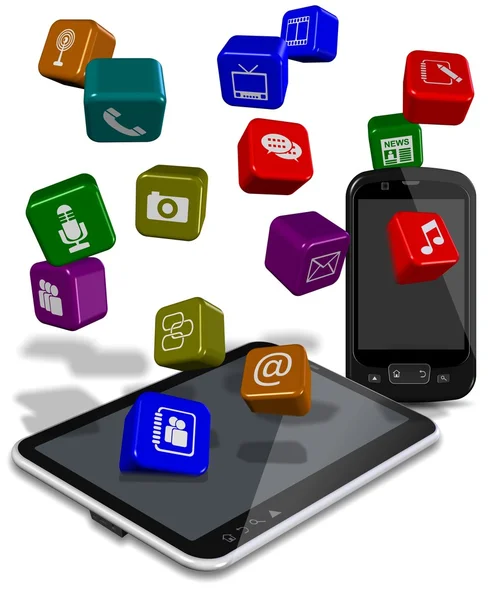 Telefon tablet apps — Stockfoto