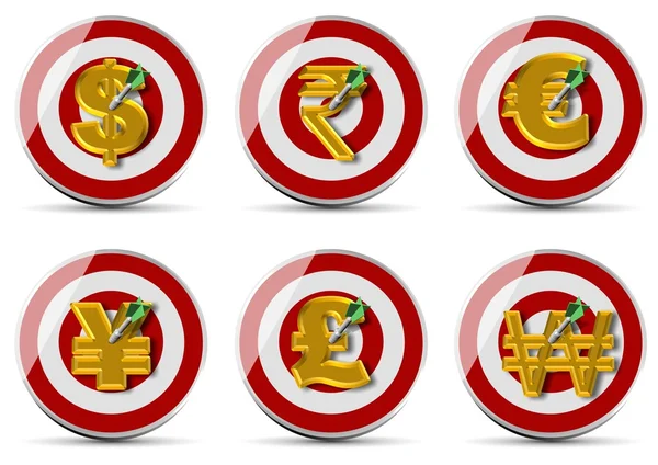 Currencies target set — Stock Photo, Image