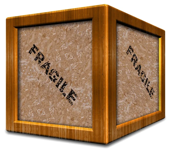 Fragile scatola di legno — Foto Stock