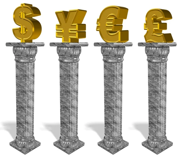 Currency on column — Stock Photo, Image