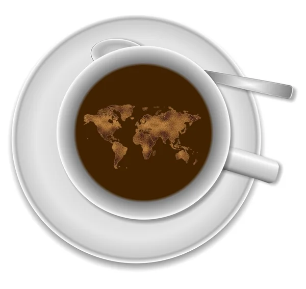 World in a cup of coffee — Stock Photo, Image