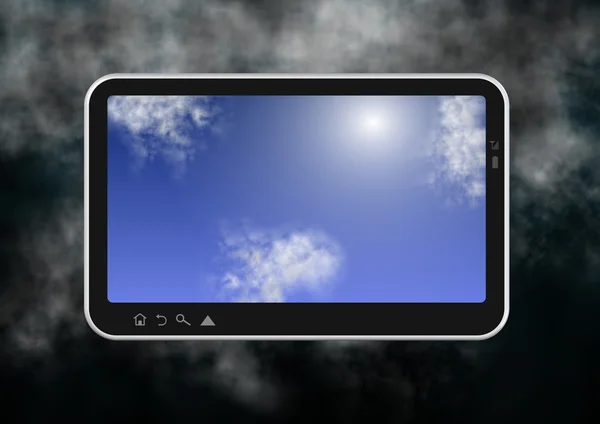 Tabletu a mraky — Stock fotografie