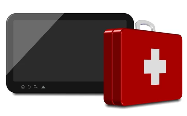 Computer tablet first aid — Stock Photo, Image