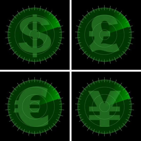 Money under radar — Stock Photo, Image