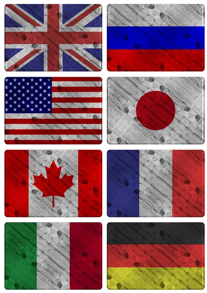 G8 wooden flags — Stock Photo, Image