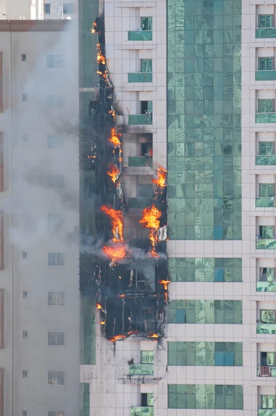 Skyscraper in fire — Stock Photo, Image