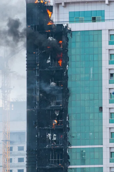 Skyscraper in fire — Stock Photo, Image