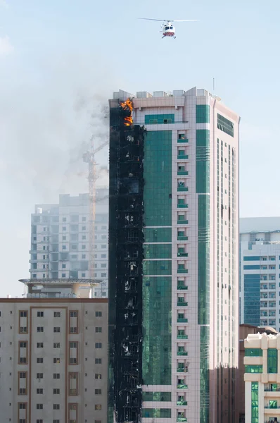 Skyscraper in fire — Stock Photo, Image