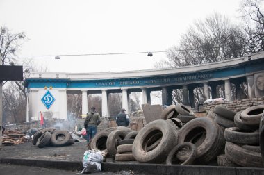 Kiev, Ukrayna. 22 Şubat 2014. Bağımsızlık Meydanı Kiev'strike. Kiev Maidan Nezalezhnosti Toplantı.