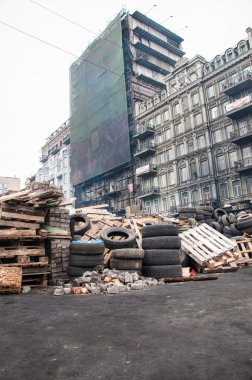 Kiev, Ukrayna. 22 Şubat 2014. Bağımsızlık Meydanı Kiev'strike. Kiev Maidan Nezalezhnosti Toplantı.