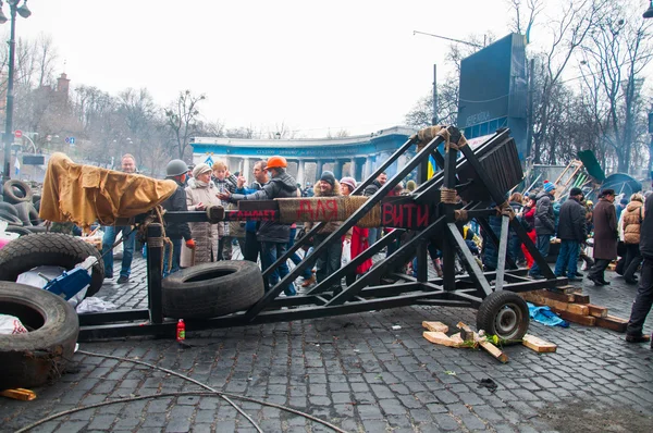 Kiev, Oekraïne. 22 februari 2014. Staking op het Onafhankelijkheidsplein in Kiev. Bijeen, betreffende de Majdan Nezalezjnosti in Kiev. — Stockfoto