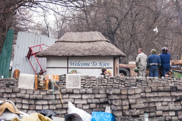 Kiev, Ukraina. 22 feb 2014. Strejk på Självständighetstorget i Kiev. Möte på Maidan Nezalezhnosti i Kiev. — Stockfoto