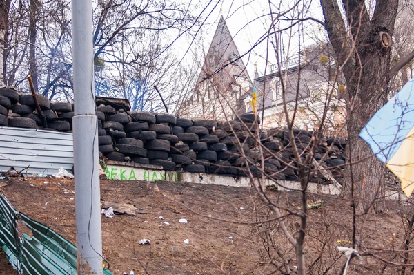 Kiev, Ukraine. Feb 22, 2014. Strike on the Independence square in Kiev. Meeting on the Maidan Nezalezhnosti in Kyiv. — Stock Photo, Image