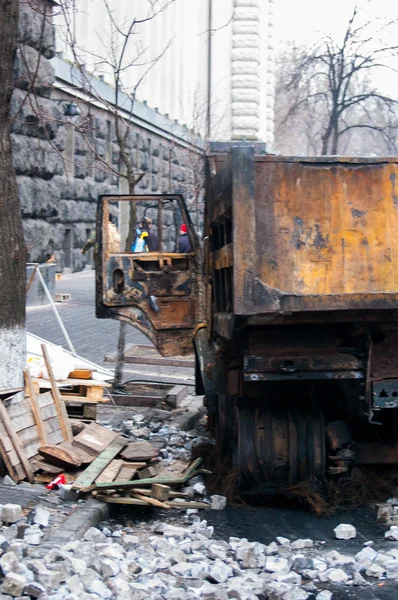 Kiev, Ucraina. 22 febbraio 2014. Sciopero sulla piazza dell'indipendenza a Kiev. Incontro sul Maidan Nezalezhnosti a Kiev . — Foto Stock