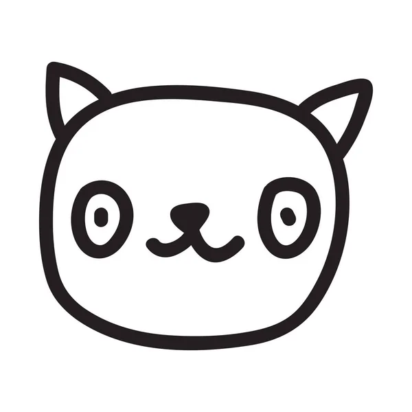 Desenho de gato preto desenhos animados. silhueta de gatinho simples e bonito — Vetor de Stock