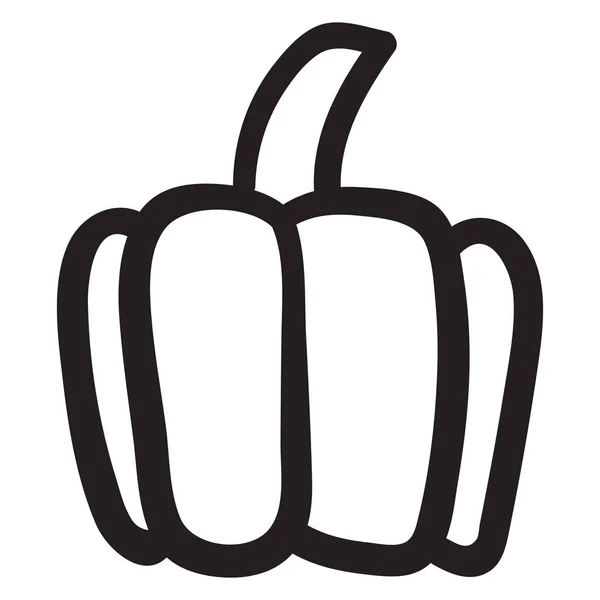 Pumpkin Black White Icon Doodle Pumpkin Sketch Vector Illustration Vegetable — Stock Vector
