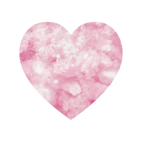 Aquarell Herz Isoliert Auf Weiß Romantischer Hintergrund Valentinstag Grußkarte Design — Stockfoto