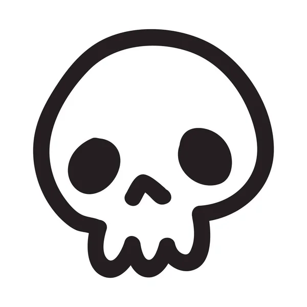 Hand drawn cartoon doodle skull. Funny cartoon skull isolated on white background. — Stock Vector