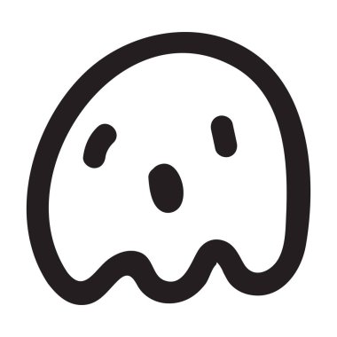 Tatlı karalama hayalet karakteri. Mutlu Cadılar Bayramı hayalet karikatür çizimleri. Parti kartı yazdırma, gömlek veya ürün baskısı, etiket tasarımı