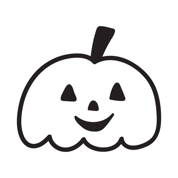 Citrouille Halloween Concept Vectoriel Style Doodle Sketch Illustration Dessinée Main — Image vectorielle