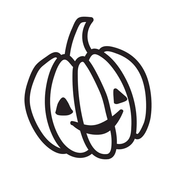 Citrouille Halloween Concept Vectoriel Style Doodle Sketch Illustration Dessinée Main — Image vectorielle