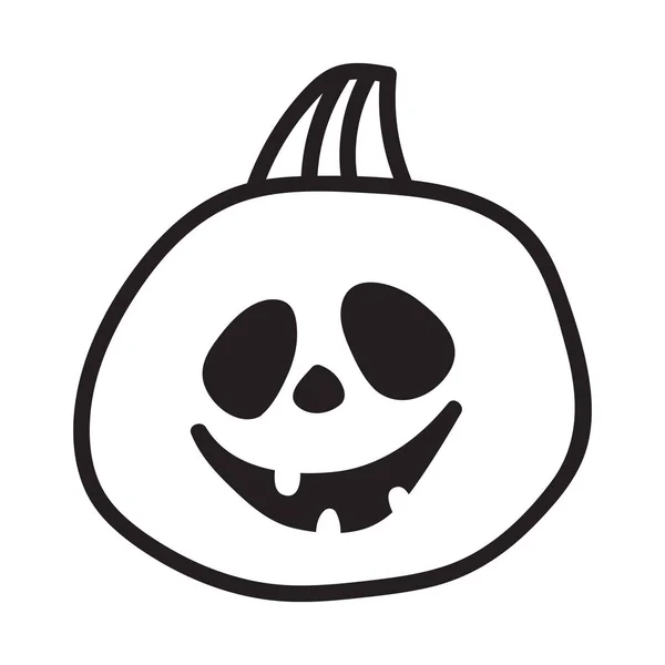 Citrouille Halloween Concept Vectoriel Style Doodle Sketch Illustration Dessinée Main — Image vectorielle