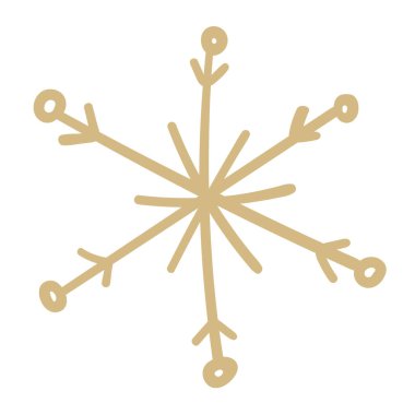 Kar Tanesi el çizimi simgesi beyaz arkaplan vektör illüstrasyonunda izole edildi.