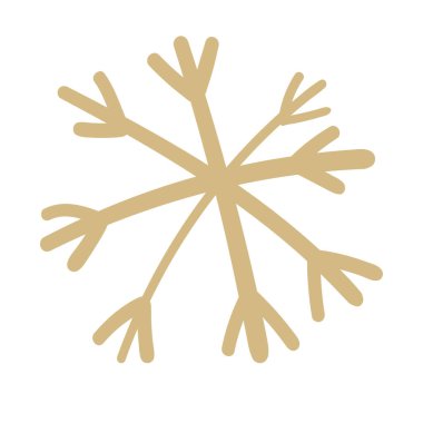 Kar Tanesi el çizimi simgesi beyaz arkaplan vektör illüstrasyonunda izole edildi.