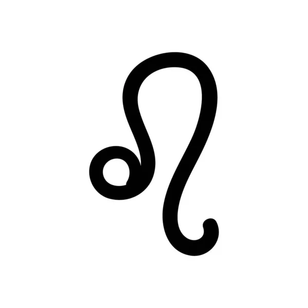 Signo do zodíaco Leo. Ícone de símbolo preto astrológico —  Vetores de Stock