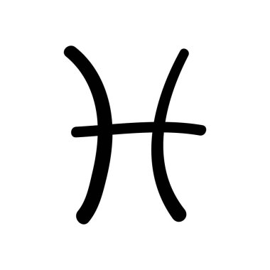 Balık burcu burcu. Astrolojik siyah sembol simgesi
