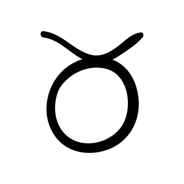 Toro segno zodiacale. Icona astrologica con simbolo nero — Vettoriale Stock