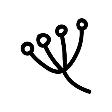 Noel ağacı dalları, tatil süslemeleri, beyaz arka planda izole edilmiş kış sembolleri. Doğa çizimi