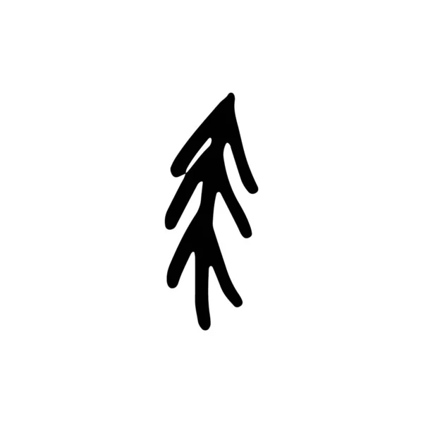 Ветвь вектора елки, праздничное оформление, зимние символы на белом фоне. — стоковый вектор