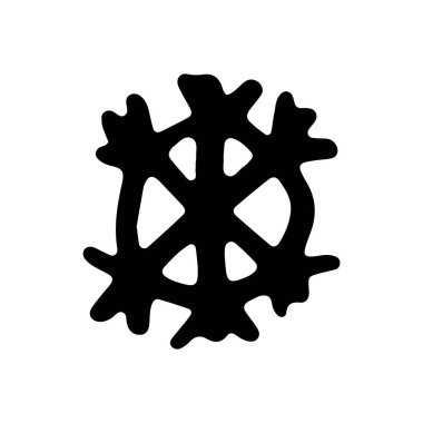 Tatlı kar taneleri, beyaz arkaplanda siyah izole ikon