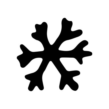 Tatlı kar taneleri, beyaz arkaplanda siyah izole ikon