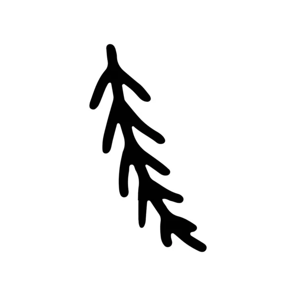 Vetor de árvore de Natal ramo, decoração de férias, símbolos de inverno isolados no fundo branco. — Vetor de Stock