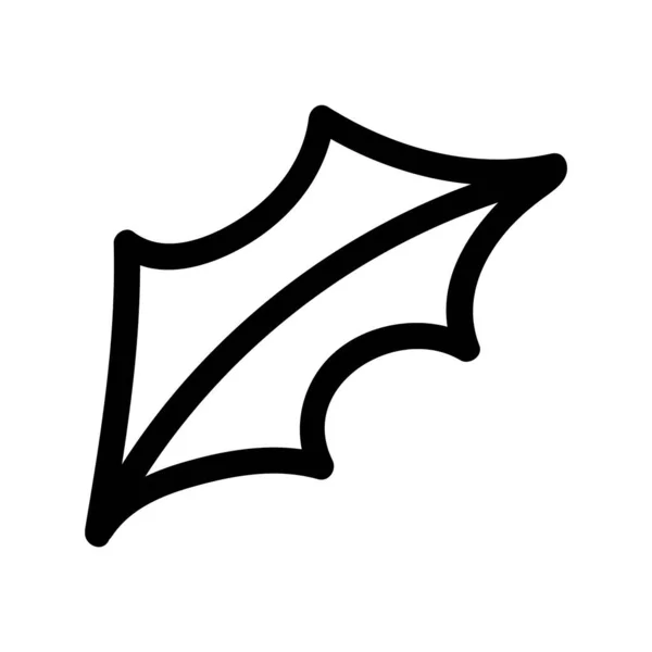 Holly φύλλα, απομονωμένη απλή ζωγραφισμένη στο χέρι εικόνα σε μαύρο και άσπρο doodle στυλ — Διανυσματικό Αρχείο