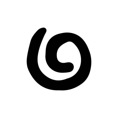 Karalama sarmalı ve girdap hareketi elementleri, siyah izole nesneler. Vektör illüstrasyonları.