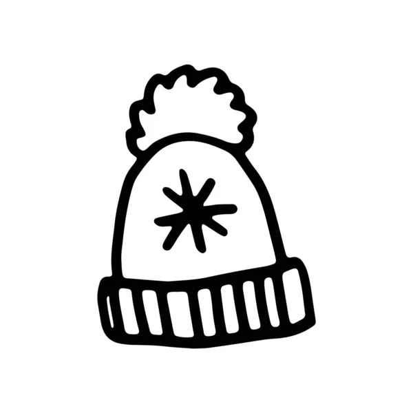 Lindo sombrero de invierno vector aislado en blanco — Vector de stock