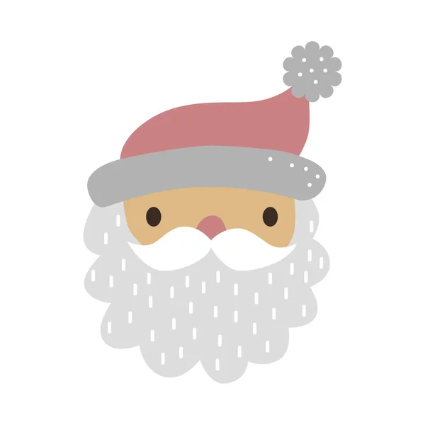 Linda caricatura de Santa Claus para la Navidad y el diseño de saludos de Año Nuevo. Carácter navideño. Ilustración vectorial — Vector de stock