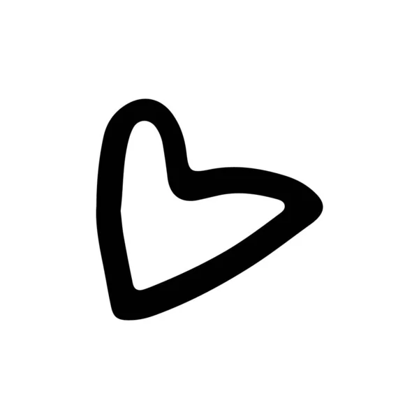 Un simple corazón de garabato. Corazón dibujado a mano aislado sobre fondo blanco. Símbolo de San Valentín. — Vector de stock