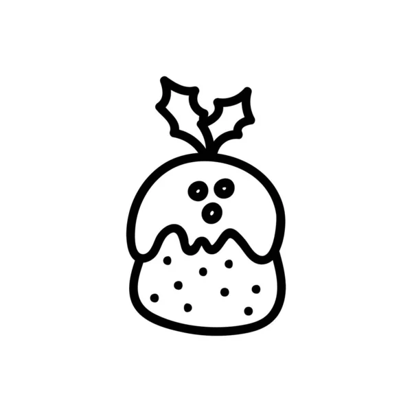 Vector hand drawn christmas pie. Simple modern design. For holiday cards, decorations, bakery templates. — Stock vektor