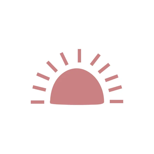 Sonnensymbol isoliert auf weißem Hintergrund. Niedliche Boho-Illustration — Stockvektor
