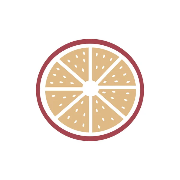 Leuke cartoon oranje plakje pictogram op witte achtergrond. Kan gebruikt worden voor wenskaarten, uitnodigingen of stickers — Stockvector